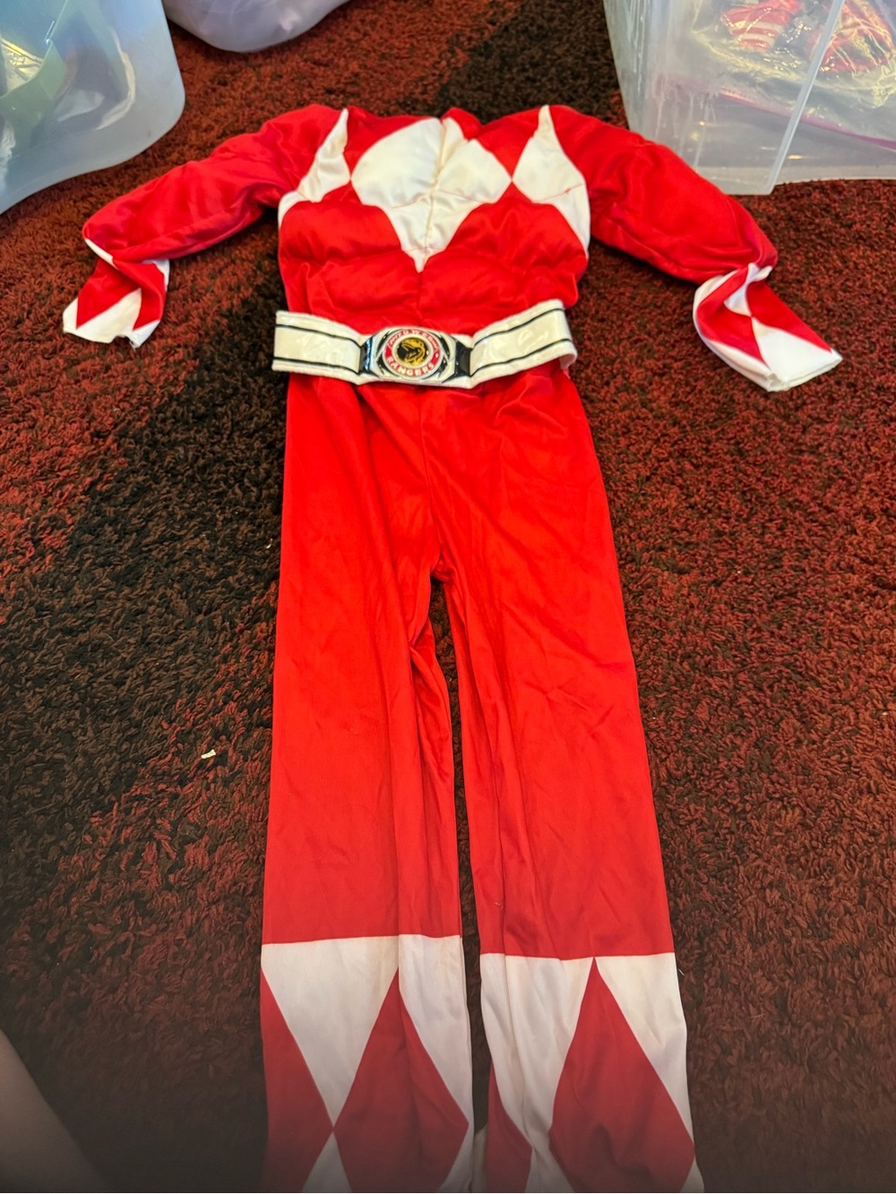 ⚡ Mighty Morphin Power Rangers Red Ranger Costume Size 4-6 ❤️🤍